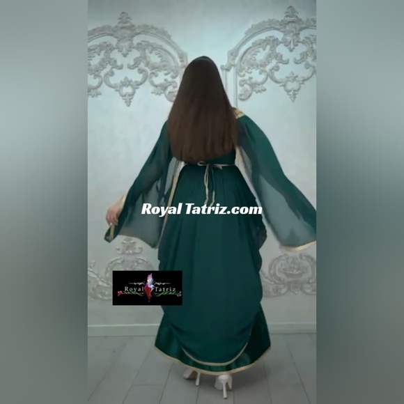 Kaftan, Royal Kaftan Fancy  Green With Golden Beads Embroidery 💚 - Picture 7 of 7